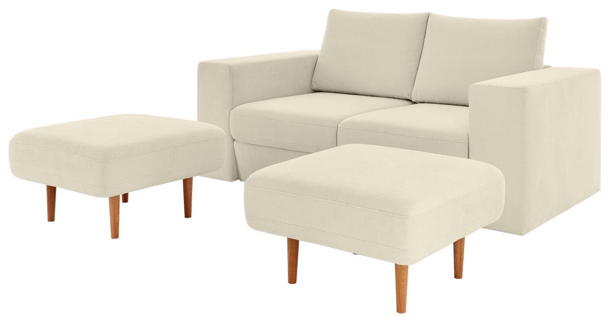 Viersitzer-Sofa Looks V-1 - Eichefarben/Creme, Design, Textil (252/96/107cm) - LOOKS by W.Joop