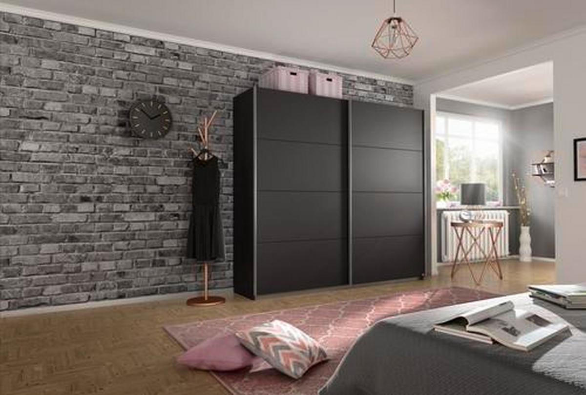 Schwebetürenschrank 226cm Belluno, Grau Metallic - Grau, MODERN, Holzwerkstoff (226/230/62cm) - Rauch Möbel