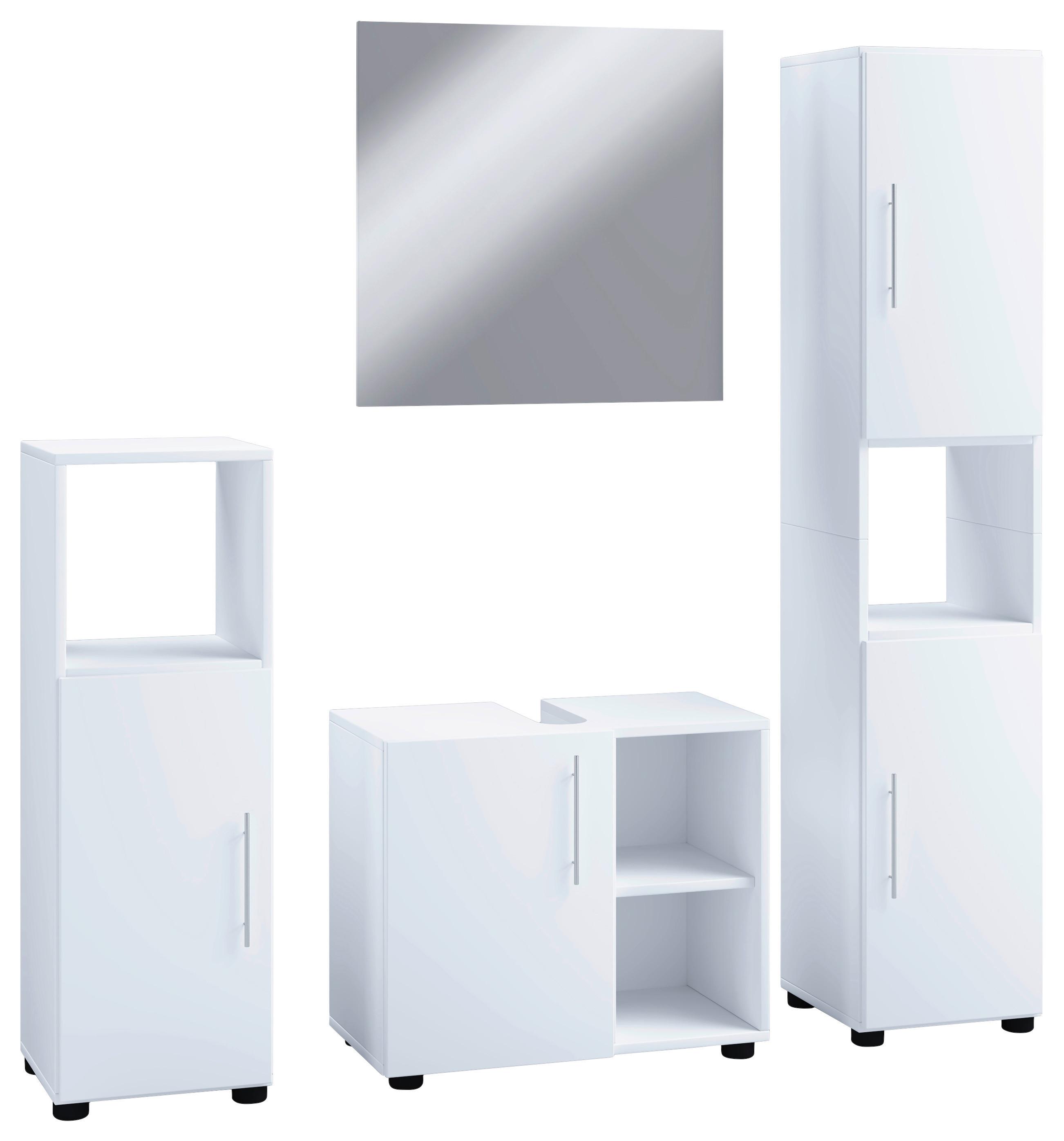 Badmöbel-Set 4-Tlg. Flandu II B: 122 cm Weiß