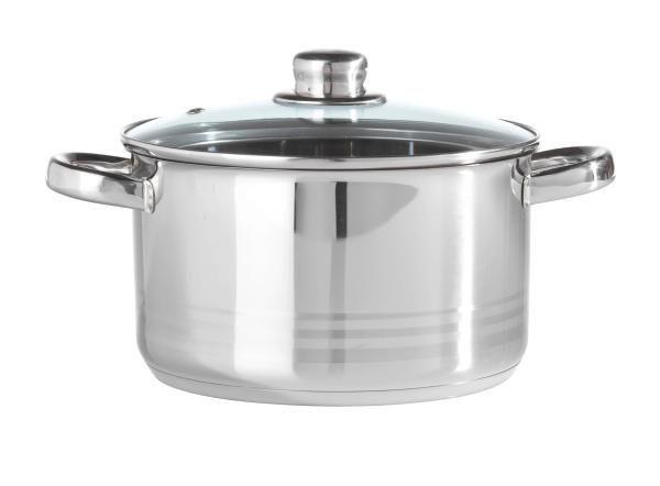 Hrniec Paula, 7l - číra/farba ušľachtilej ocele, Konventionell, kov/sklo (24/18cm) - Mömax