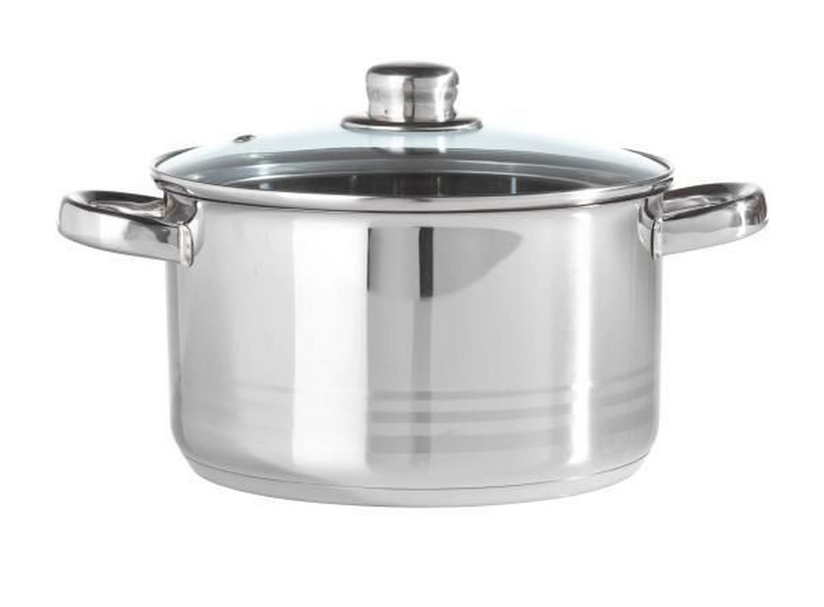 Hrnec Paula, 7l - čiré/barvy nerez oceli, Konvenční, kov/sklo (24/18cm) - Mömax
