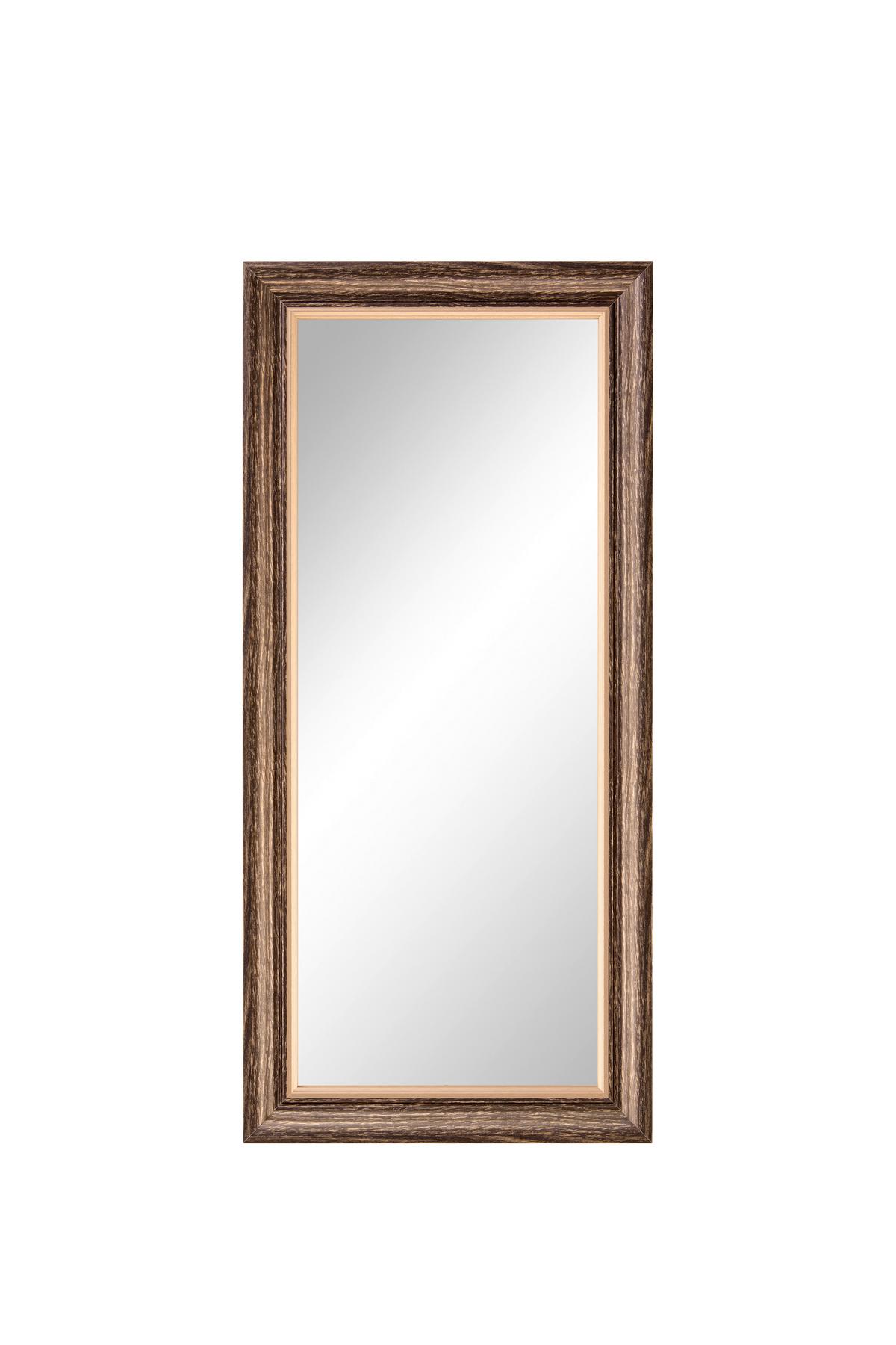 Wandspiegel Ella Braun/goldfarben Bxh: 72x34 Cm - Goldbraun/Braun, MODERN, Glas/Holzwerkstoff (72/34cm)