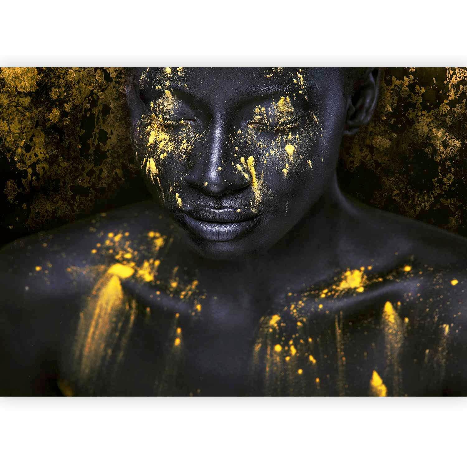 Fototapete Gelb Schwarz B: 200 cm - Gelb/Schwarz, Basics, Textil (200/140cm) - artgeist