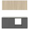 Küchenleerblock Milino Small-Grg/Sbe - Eichefarben/Grau, Basics, Holzwerkstoff (210cm) - Visiona
