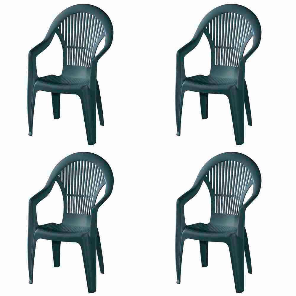 Gartensessel Stapelbar Kunststoff - Grün, KONVENTIONELL, Kunststoff (54/93/57cm) - Siena Garden