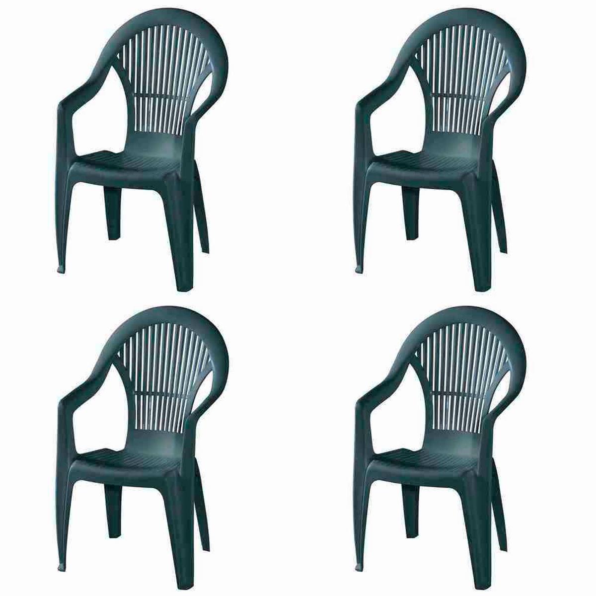 Gartensessel Stapelbar Kunststoff - Grün, KONVENTIONELL, Kunststoff (54/93/57cm) - Siena Garden