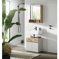 Badezimmer Aqua Kaschmir/Eichefarben B: 60cm - Kaschmir/Eichefarben, Trend, Glas/Holzwerkstoff (60cm) - MID.YOU