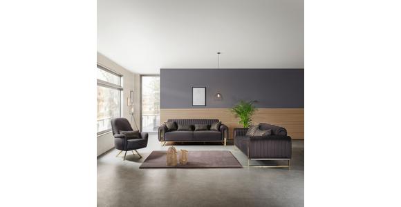 2-Sitzer-Sofa Bono Schwarz - Goldfarben/Schwarz, MODERN, Textil (180/83/90cm) - Luca Bessoni