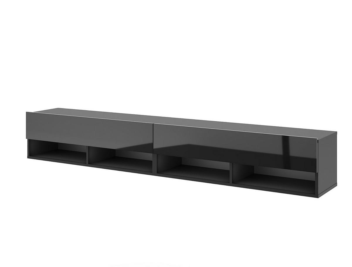 Lowboard TV Stand Derby 200 Schwarz B: 200 cm - Schwarz Hochglanz/Schwarz, Design, Holzwerkstoff/Kunststoff (200/31/33cm) - MID.YOU