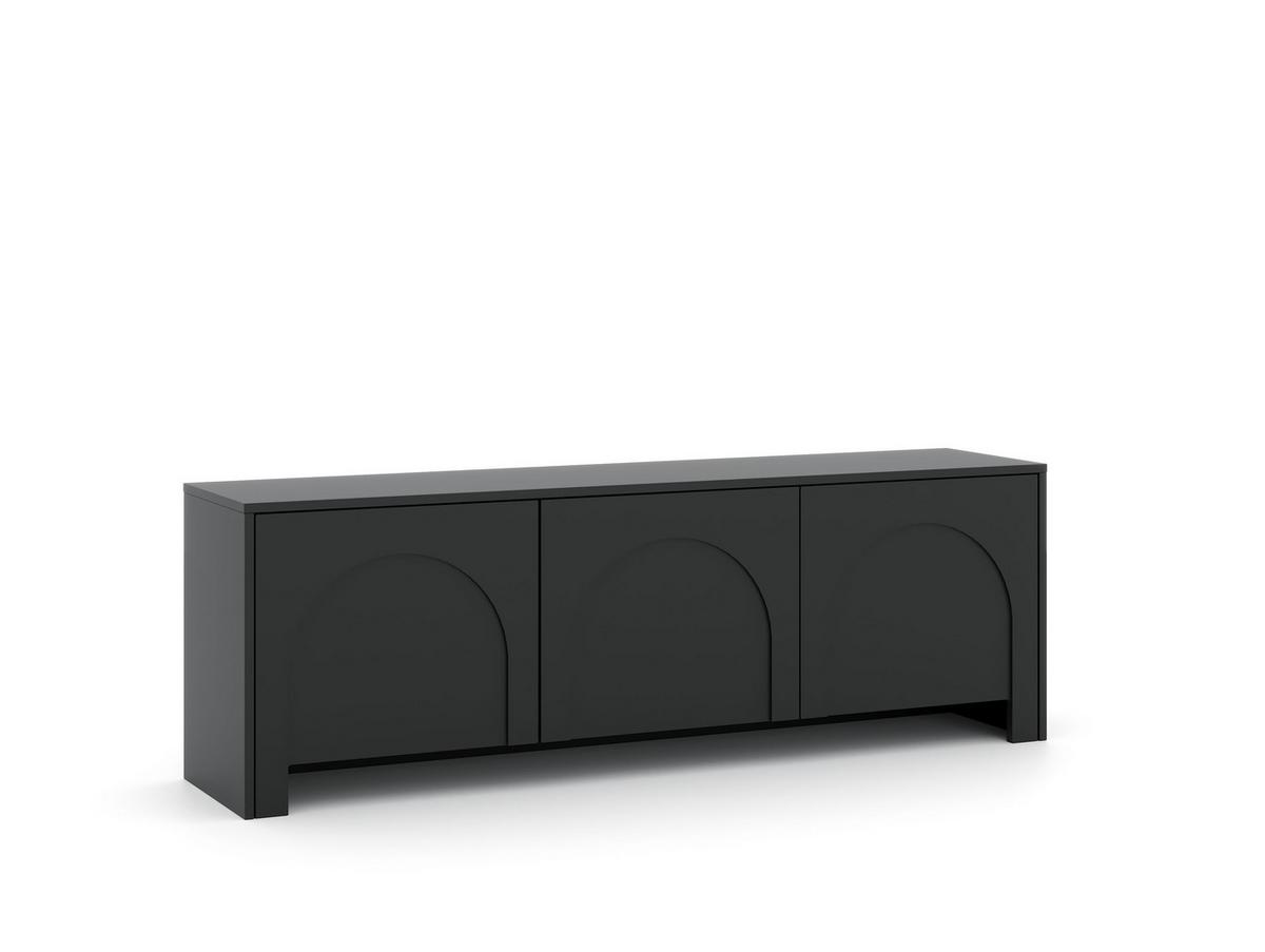 Černá komoda, bezúchytkové otevíraní, š: 150cm - černá, Design, kompozitní dřevo (150/49/35cm)