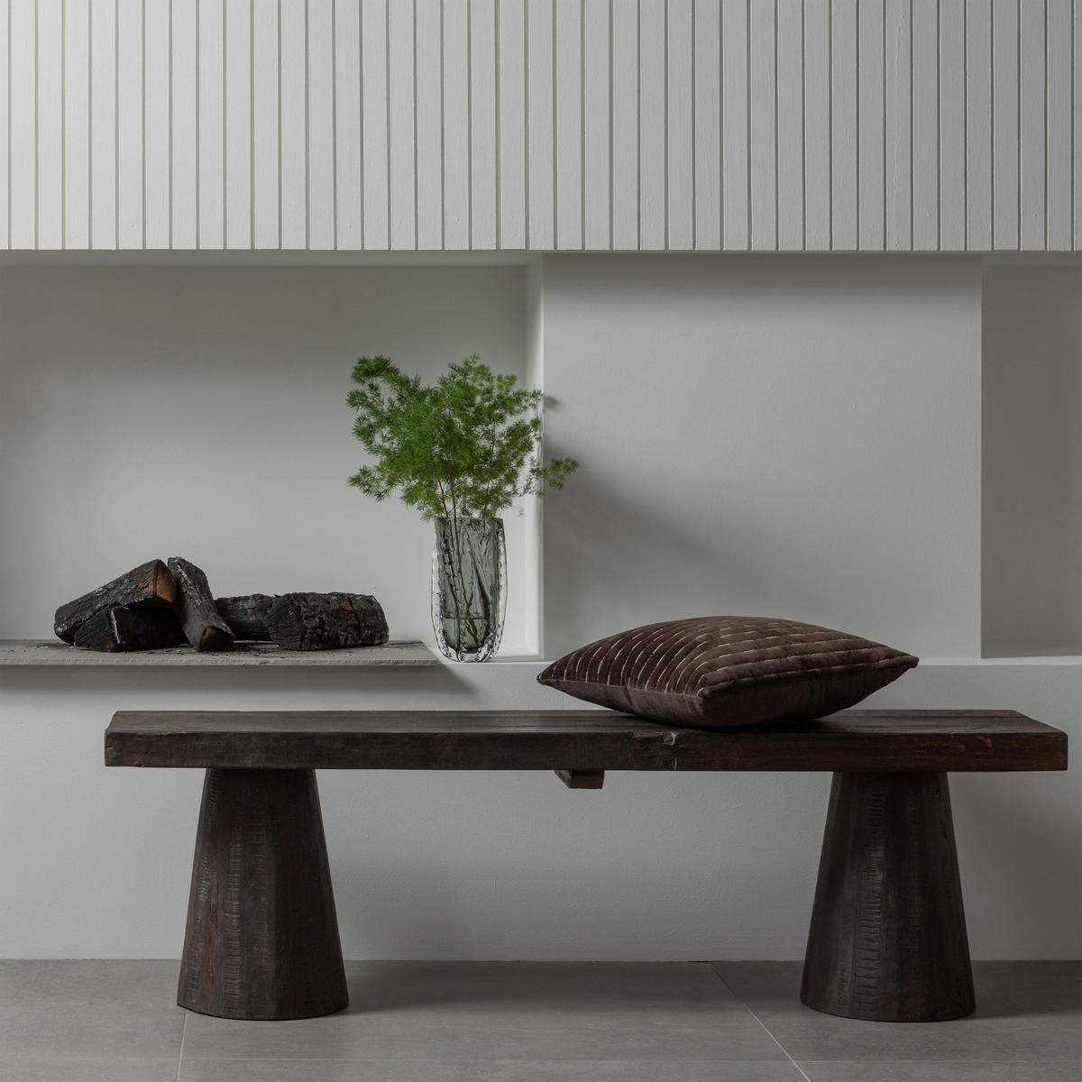 SITZBANK Clyde Dunkelbraun B: 150cm - Dunkelbraun, Design, Holz (150/45/30cm) - Livetastic