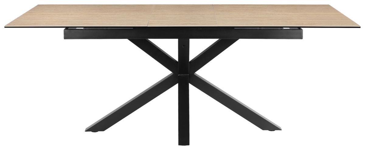 Esstisch Lotus Schwarz/Beige L: 168-210 cm - Beige/Schwarz, MODERN, Glas/Keramik (168-210/90/76cm) - MID.YOU