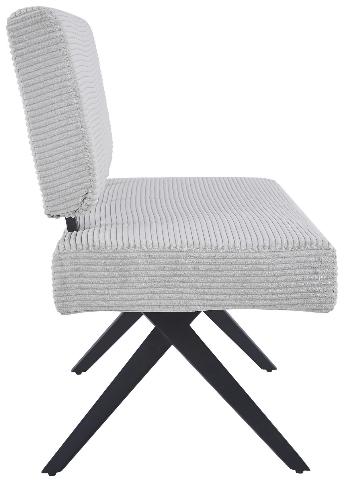 Sitzbank Chios Mit Lehne Cord Beige, B: 140 Cm - Beige/Schwarz, KONVENTIONELL, Textil/Metall (140/90/62cm) - MID.YOU