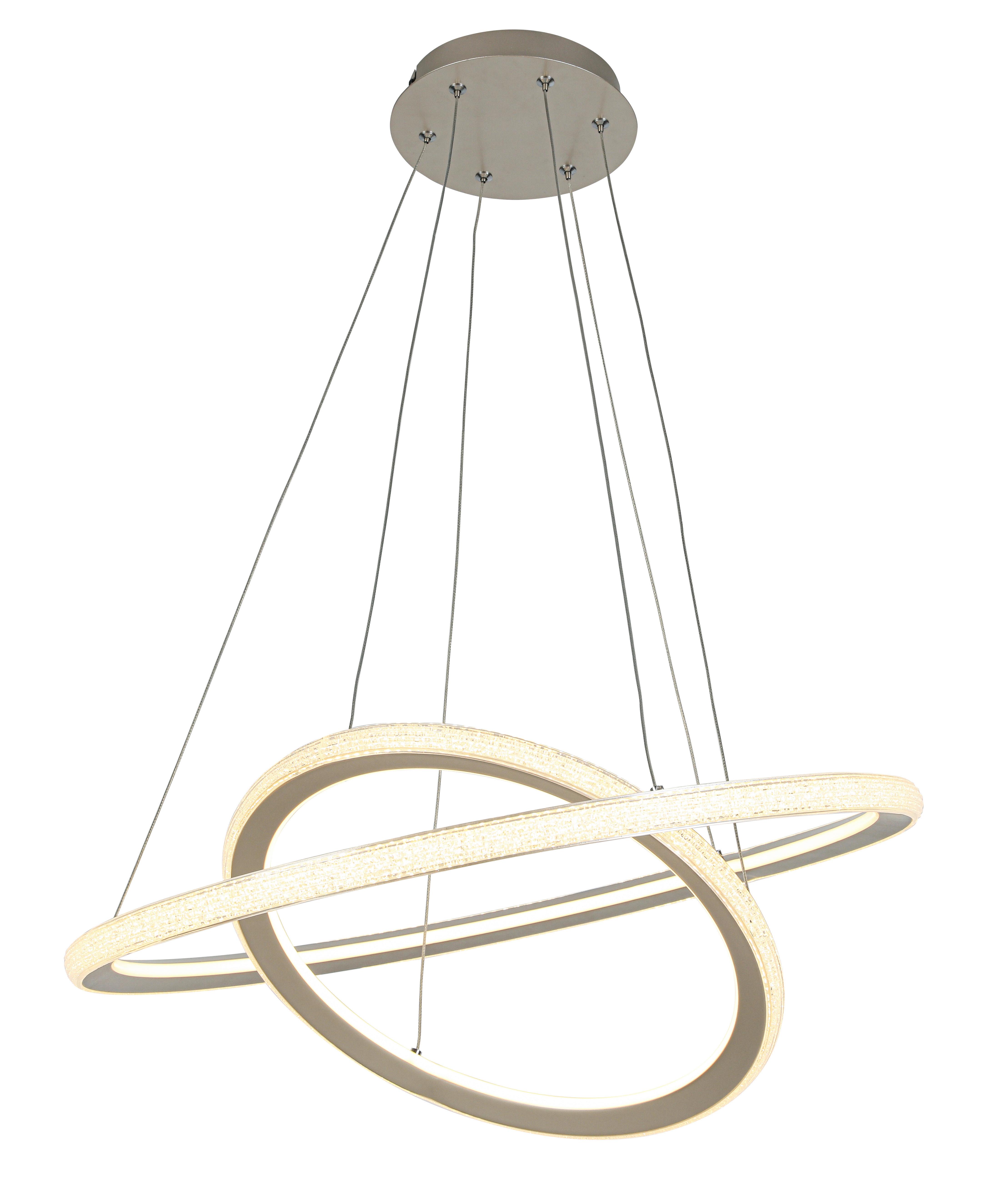 LED-HÄNGELEUCHTE CAPRICE - Champagner, Basics, Kunststoff/Metall (61/120cm) - Luca Bessoni