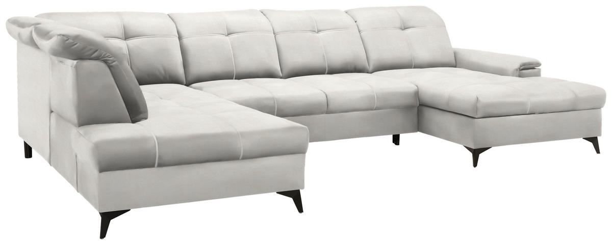 Sedacia súprava U SIERRA, ľavá, béžová CLOUD - čierna/béžová, Modern, kov/textil (230/364/181cm) - Mömax