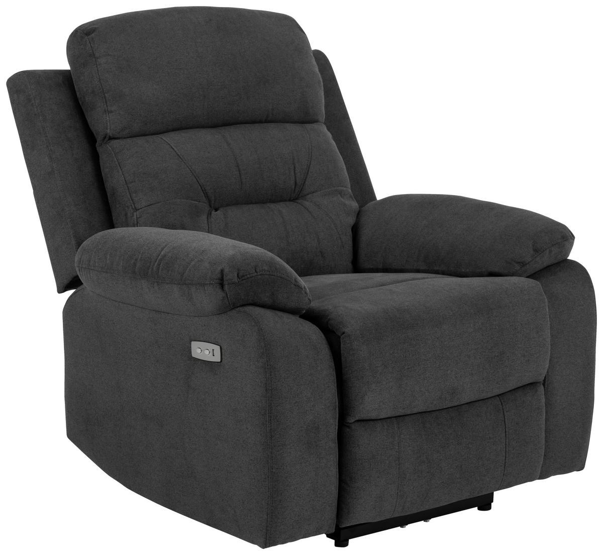 Fernsehsessel Vansbro - Dunkelgrau/Schwarz, KONVENTIONELL, Textil (92/98/96cm) - MID.YOU