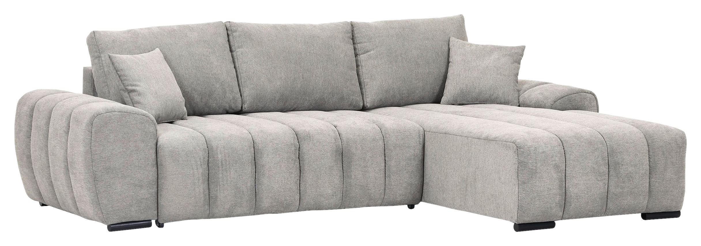 Ecksofa mit Schlaffunktion Barca Hellgrau - Hellgrau/Schwarz, KONVENTIONELL, Textil (275/180cm) - P & B