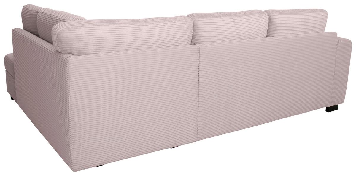 Ecksofa John Rosa S: 239x178 cm - Schwarz/Rosa, Trend, Textil (239/178cm)