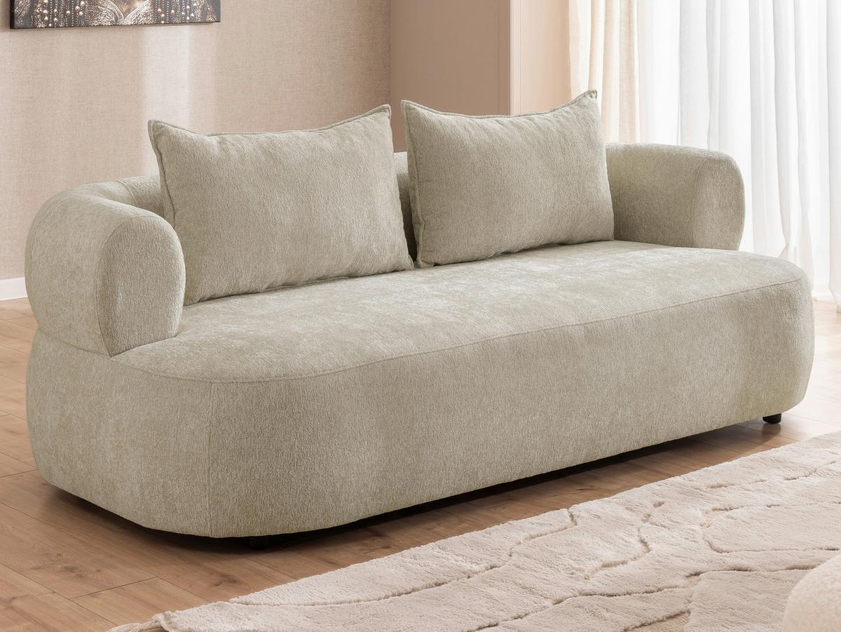 3-Sitzer-Sofa Ferro Beige B: 200 cm - Beige/Schwarz, Design, Textil (200/76/96cm) - Livetastic