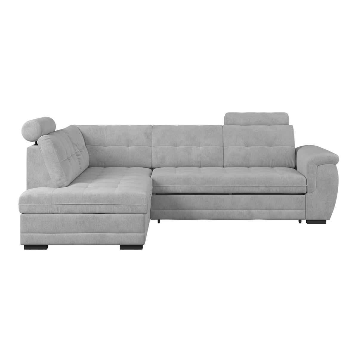 Ecksofa mit Schlaffunktion Falco new hellgrau 183x251 cm - Hellgrau/Schwarz, KONVENTIONELL, Textil (183/251cm) - Ondega