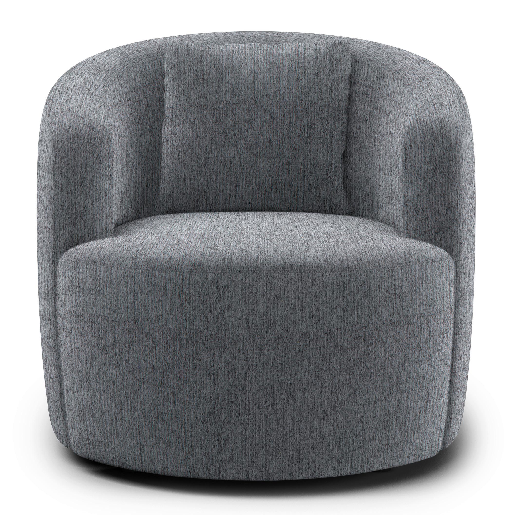 Polstersessel Pina Hellgrau Chenille - Hellgrau/Schwarz, Design, Textil (81/74/81cm) - Livetastic