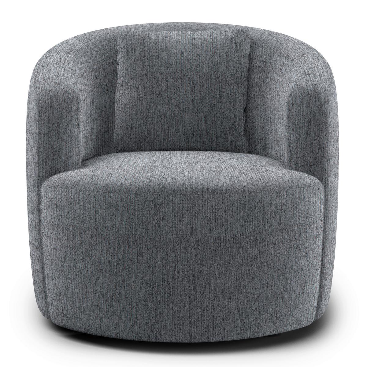 Polstersessel Pina Hellgrau Chenille - Hellgrau/Schwarz, Design, Textil (81/74/81cm) - Livetastic