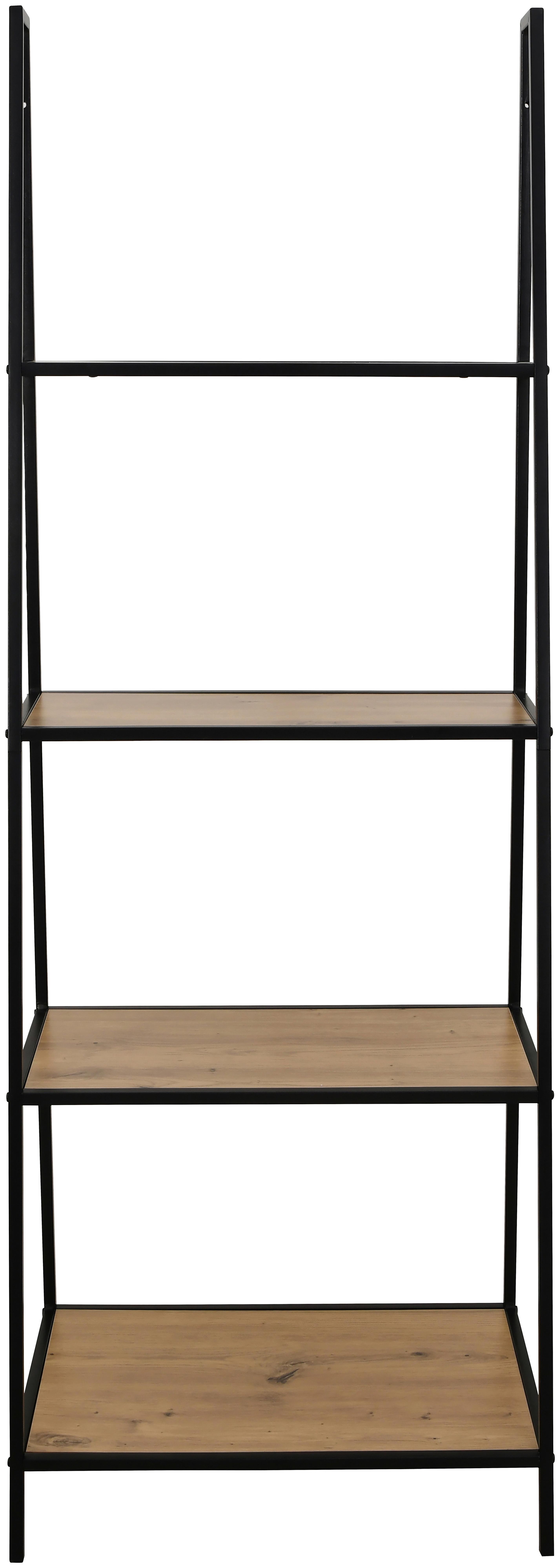 REGÁL JORIS -EXKLUSIV- - čierna/prírodná farba, Modern, kov/kompozitné drevo (60/170/42cm) - Mömax