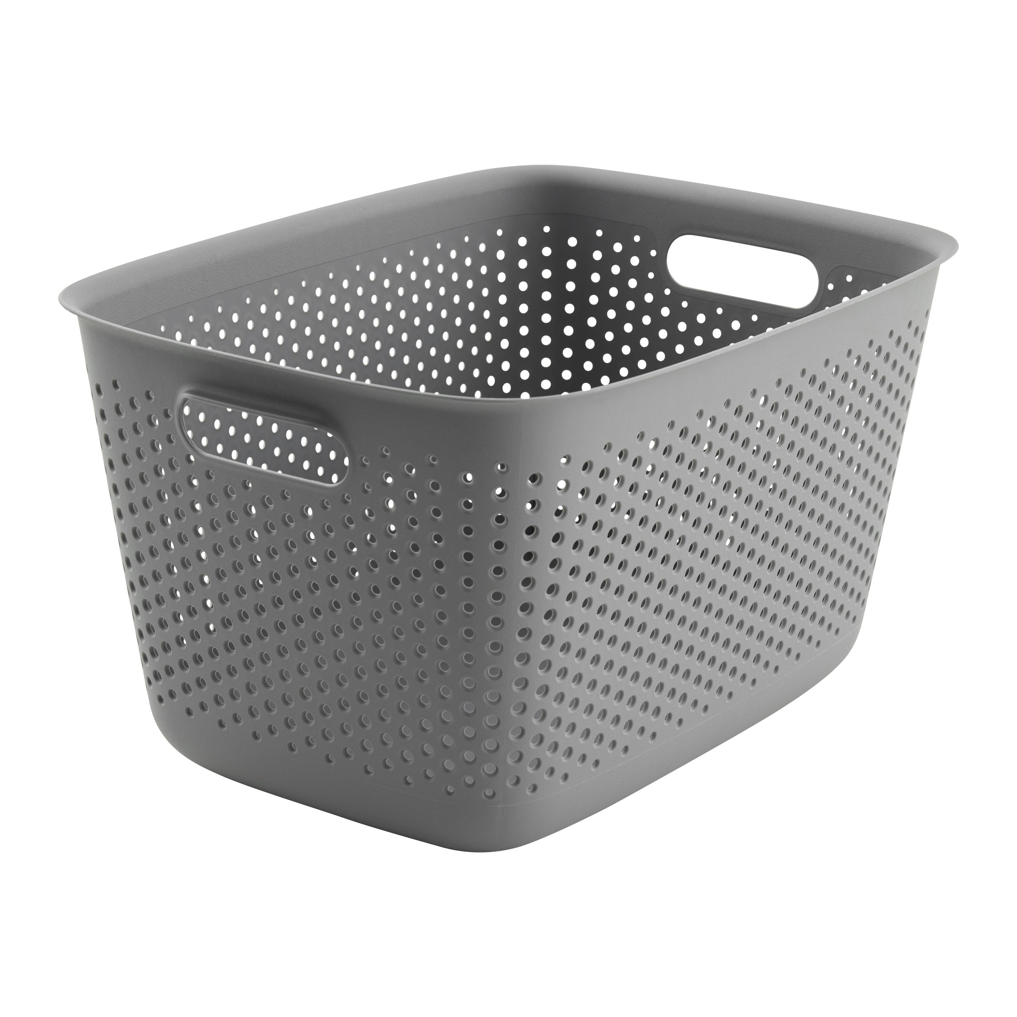 Úložný košík MAJA - CA. 17L - sivá, Modern, plast (39/29/22cm) - Mömax
