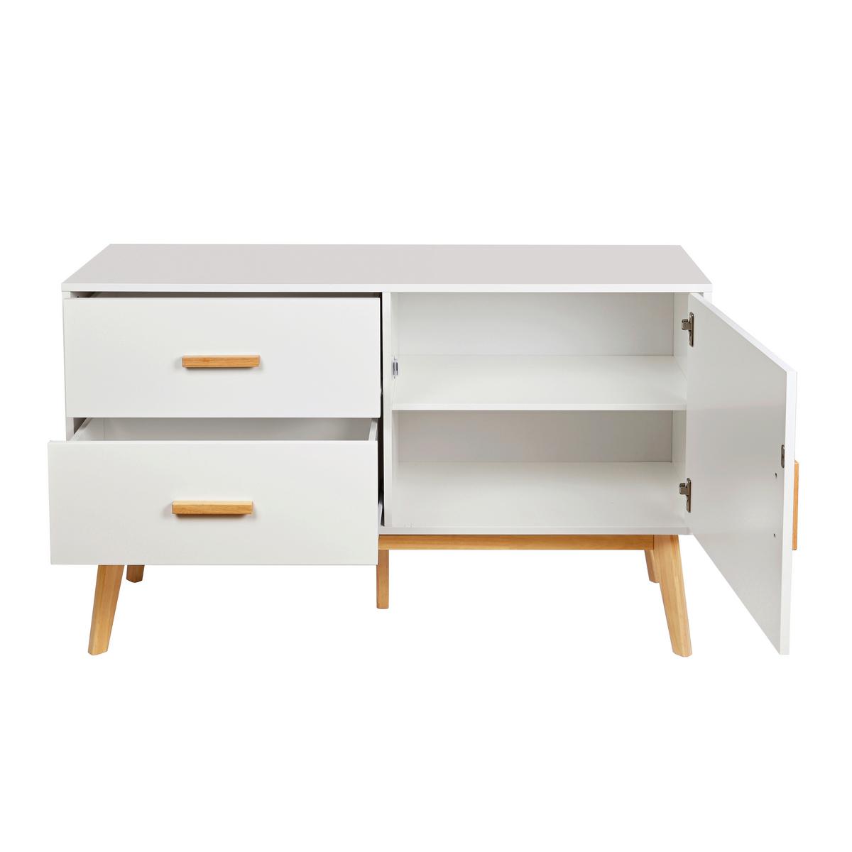 Sideboard Tarolo Weiß B: 120 Cm - Hellbraun/Weiß, MODERN, Holzwerkstoff (120/72/40cm) - MID.YOU