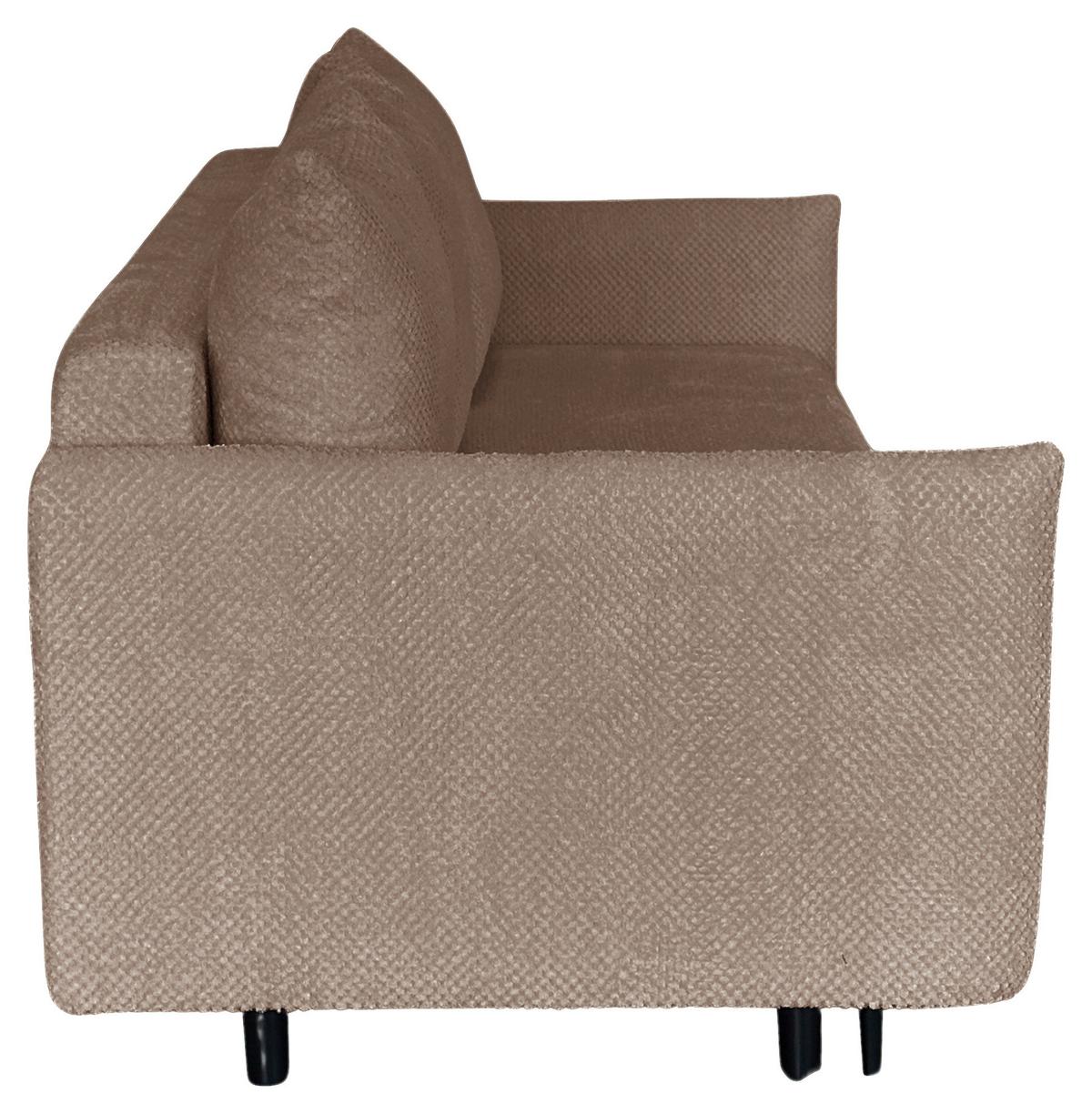 Schlafsofa Mit Bettkasten Rose Taupe B: 218 Cm - Taupe/Schwarz, Design, Textil (218/96/102cm) - MID.YOU