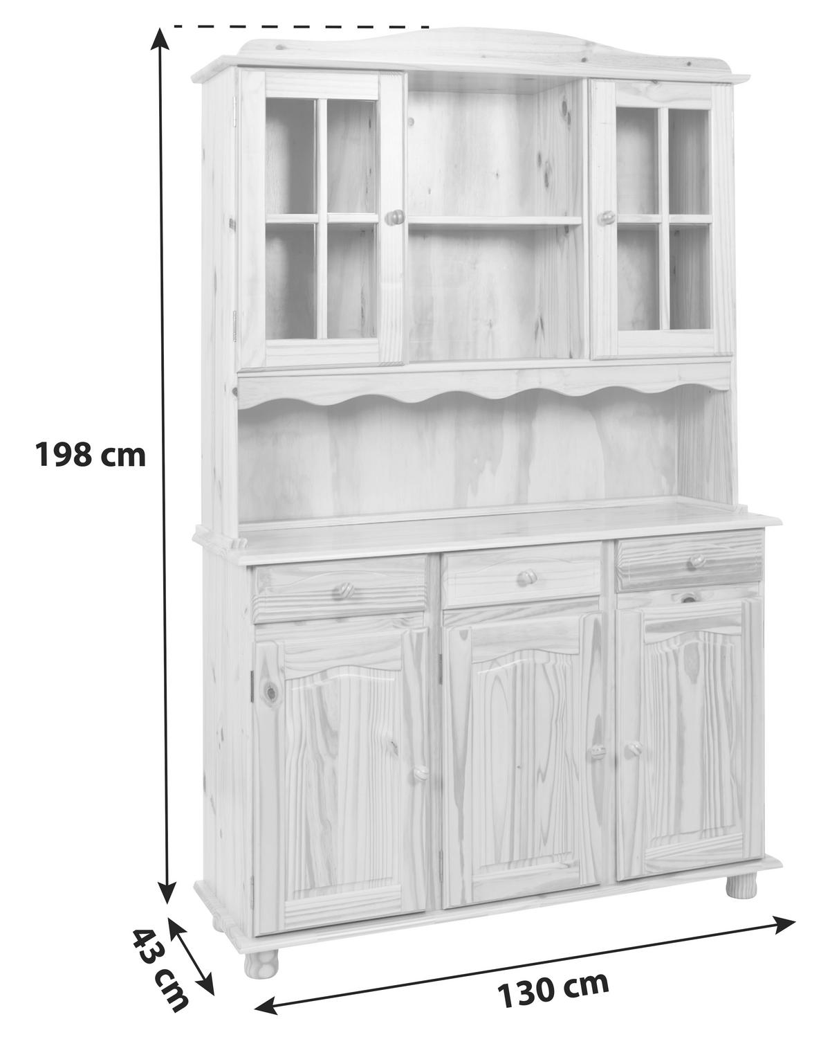 KREDENC TOSCANA přírodní borovice - barvy borovice, Lifestyle, dřevo (130/198/43cm) - MID.YOU