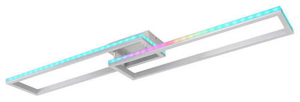Led-deckenleuchte 67209-45d - Silberfarben/Opal, Design, Kunststoff/Metall (119,5/25,5/10cm) - Globo