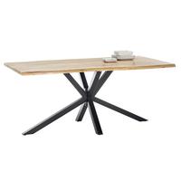 ESSTISCH Schwarz/Naturfarben L: 200cm - Schwarz/Naturfarben, MODERN, Holz/Metall (200/100/80cm) - MID.YOU