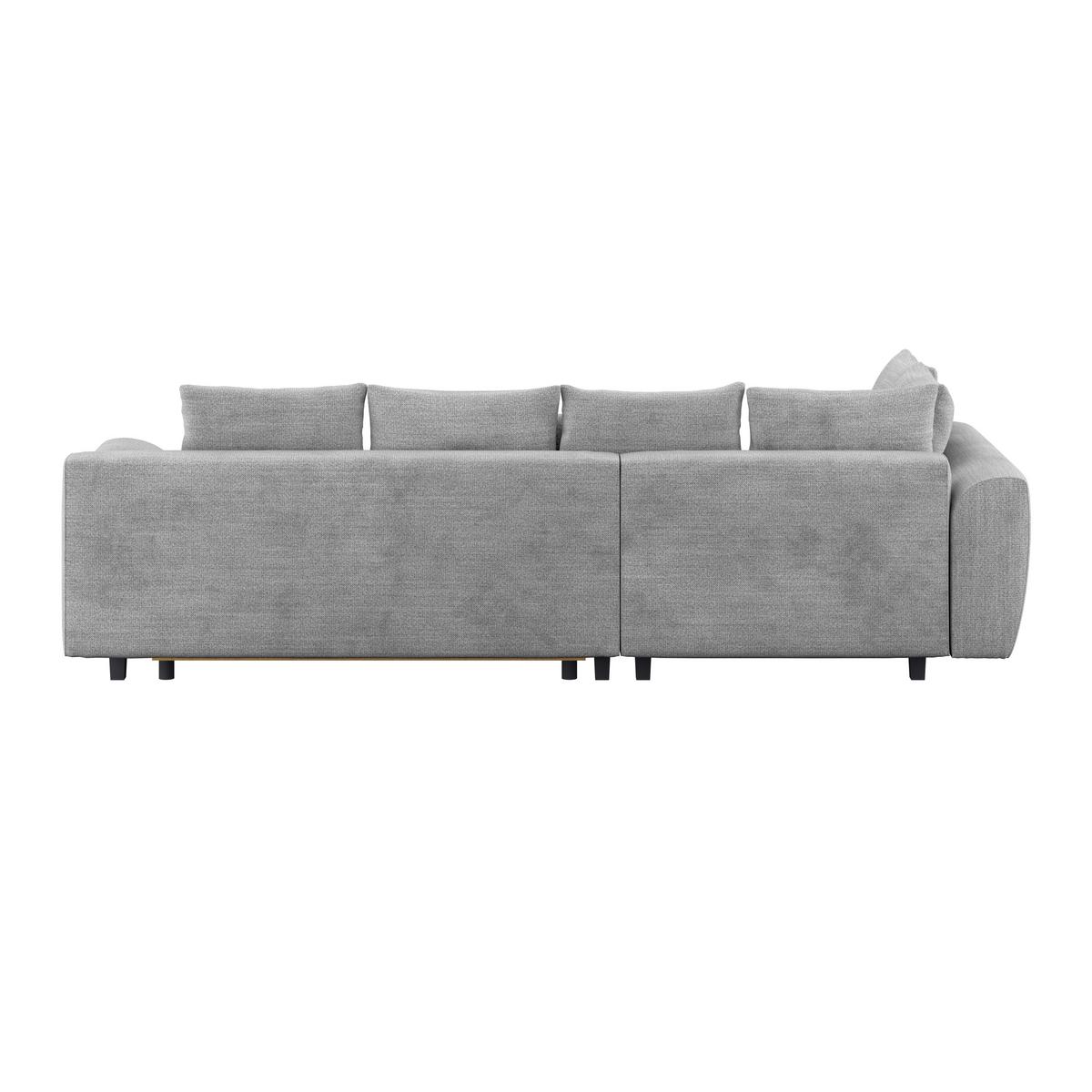 Ecksofa mit Schlaffunktion Mendoza New Chenille 197x309cm - Schwarz/Grau, KONVENTIONELL, Textil (197/309cm) - Ondega