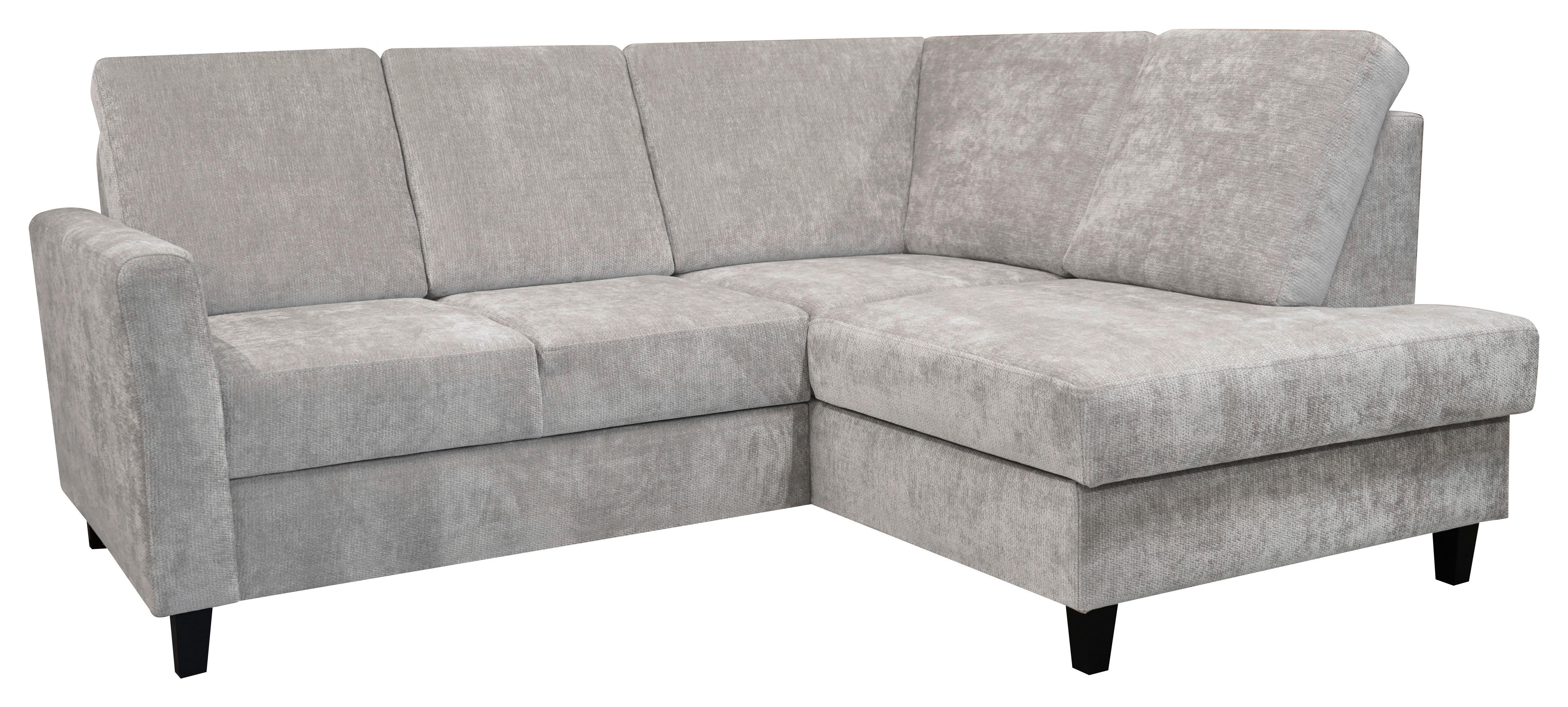 Rohová sedačka ALTON, pravá, svetlosivá ženilka - svetlosivá, Konventionell, drevo/textil (211/166cm)