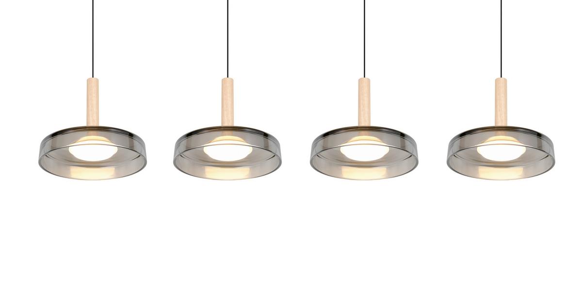 LED-Pendelleuchte 354910432 Celeste - Chromfarben/Schwarz, Design, Glas/Metall (115/22/200cm) - Trio Leuchten