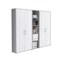 Office Edition B: 212,9 Cm Grau/weiß - Weiß/Grau, MODERN, Holzwerkstoff (212,9/185,6/33cm) - MID.YOU