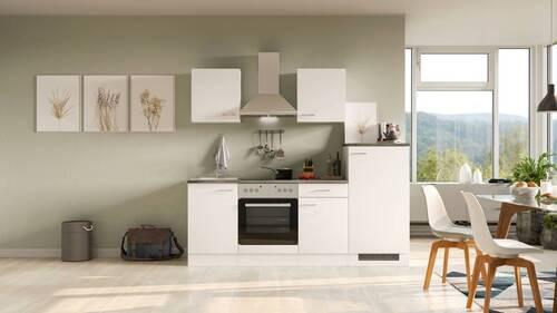 Küchenblock Lucca Weiß/Graubraun B: 220,5 cm - Graubraun/Weiß, MODERN, Holzwerkstoff (220,5cm) - FlexWell