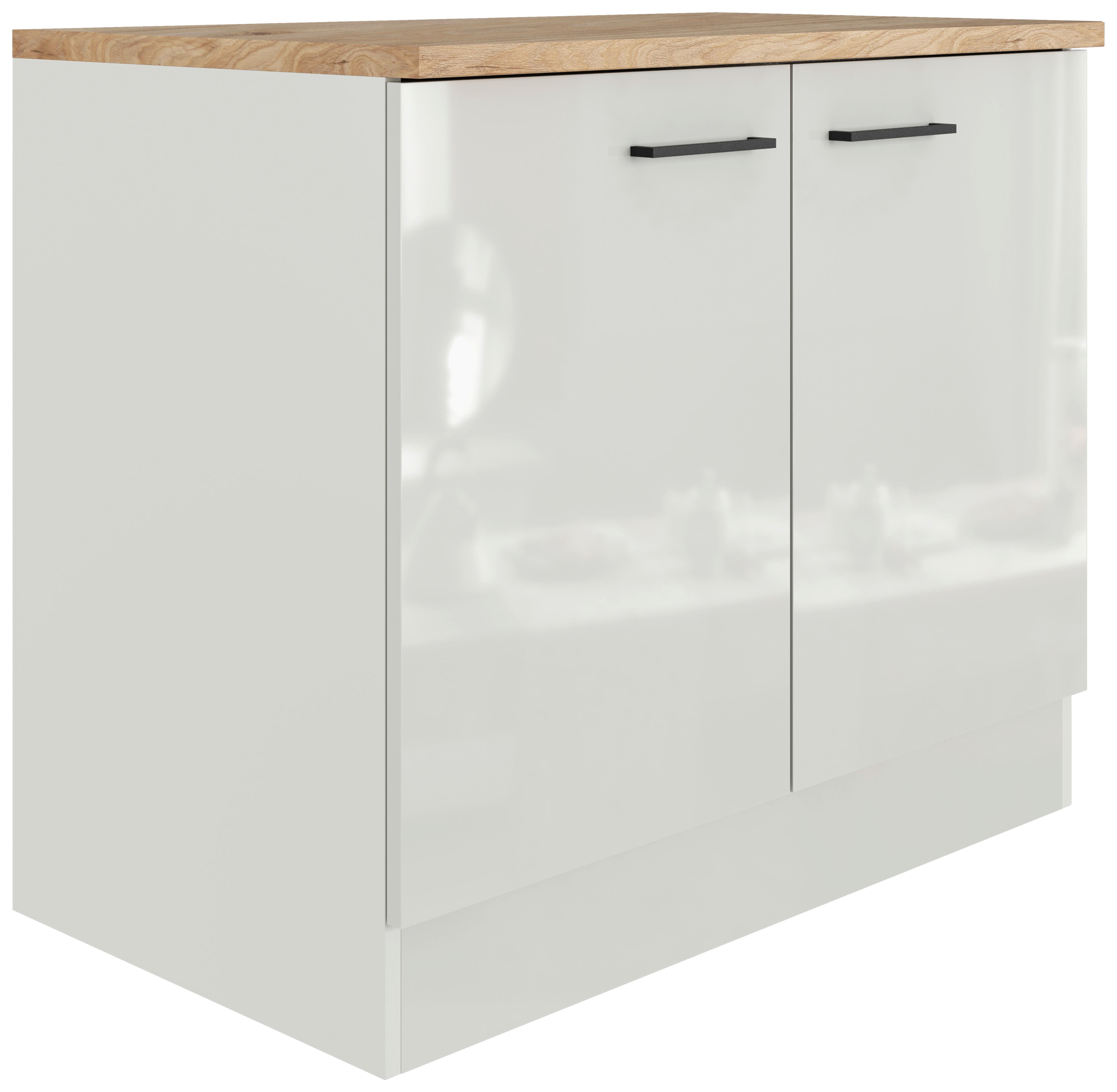 Dřezová skříňka LEVI - šedá/černá, Moderní, kov/kompozitní dřevo (100/86/60cm) - FlexWell