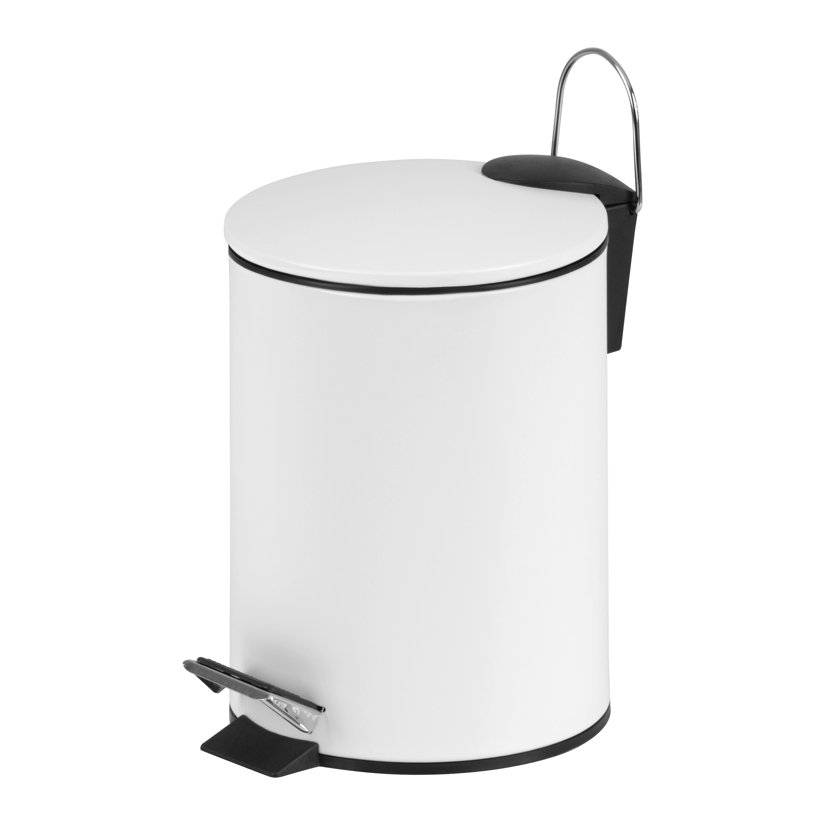 Kozmetický  kôš biela, 3L - čierna/biela, Modern, kov/plast (17/25cm) - Mömax