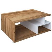 Konferenční stolek Sulas 80x50 cm, dub medový - bílá/černá, Moderní, kompozitní dřevo/plast (80/40/50cm) - MID.YOU