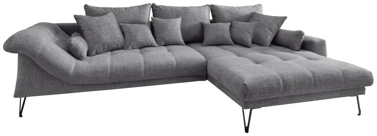 Ecksofa Garda, Grau S: 310x192 Cm - Schwarz/Grau, KONVENTIONELL, Textil (310/192cm) - Livetastic