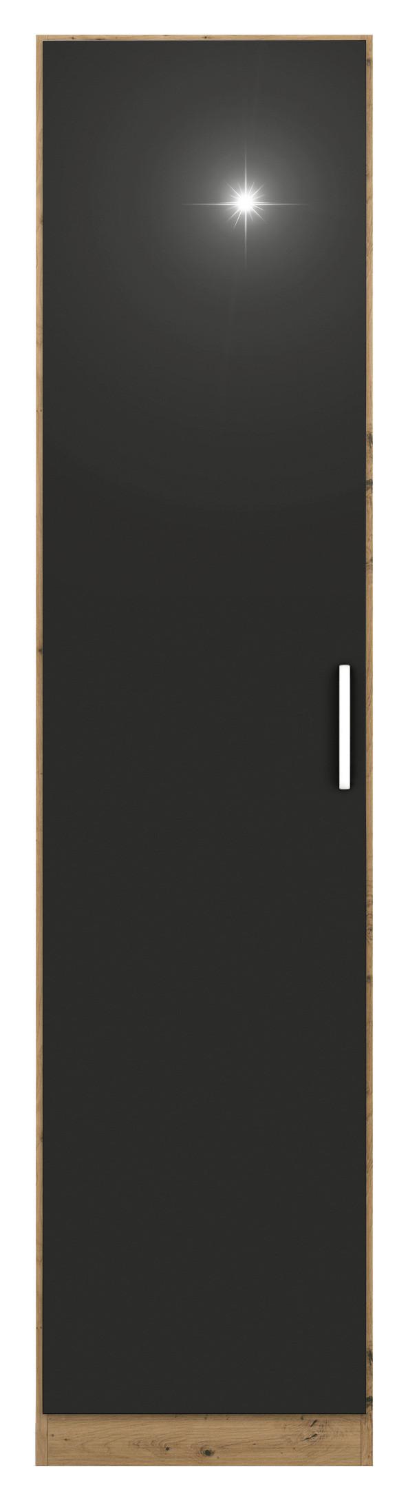 Drehtürenschrank Berlin Eiche Artisan/grau B: 47 Cm - Eiche Artisan/Grau, MODERN, Holzwerkstoff (47/197/54cm) - Rauch Möbel