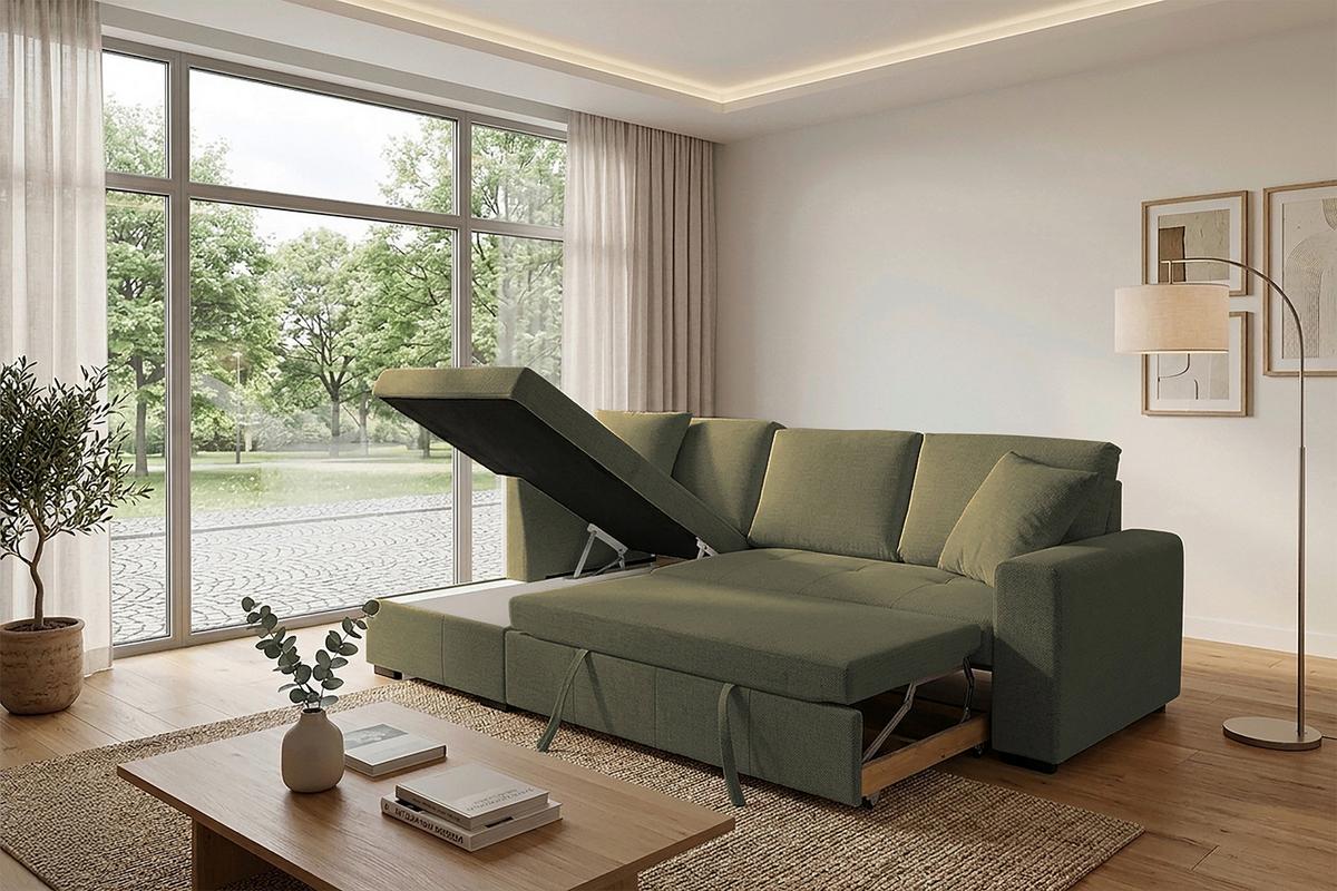Ecksofa Lukas Olive S: 158x239 Cm - Olivgrün, Trend, Textil (158/239cm)
