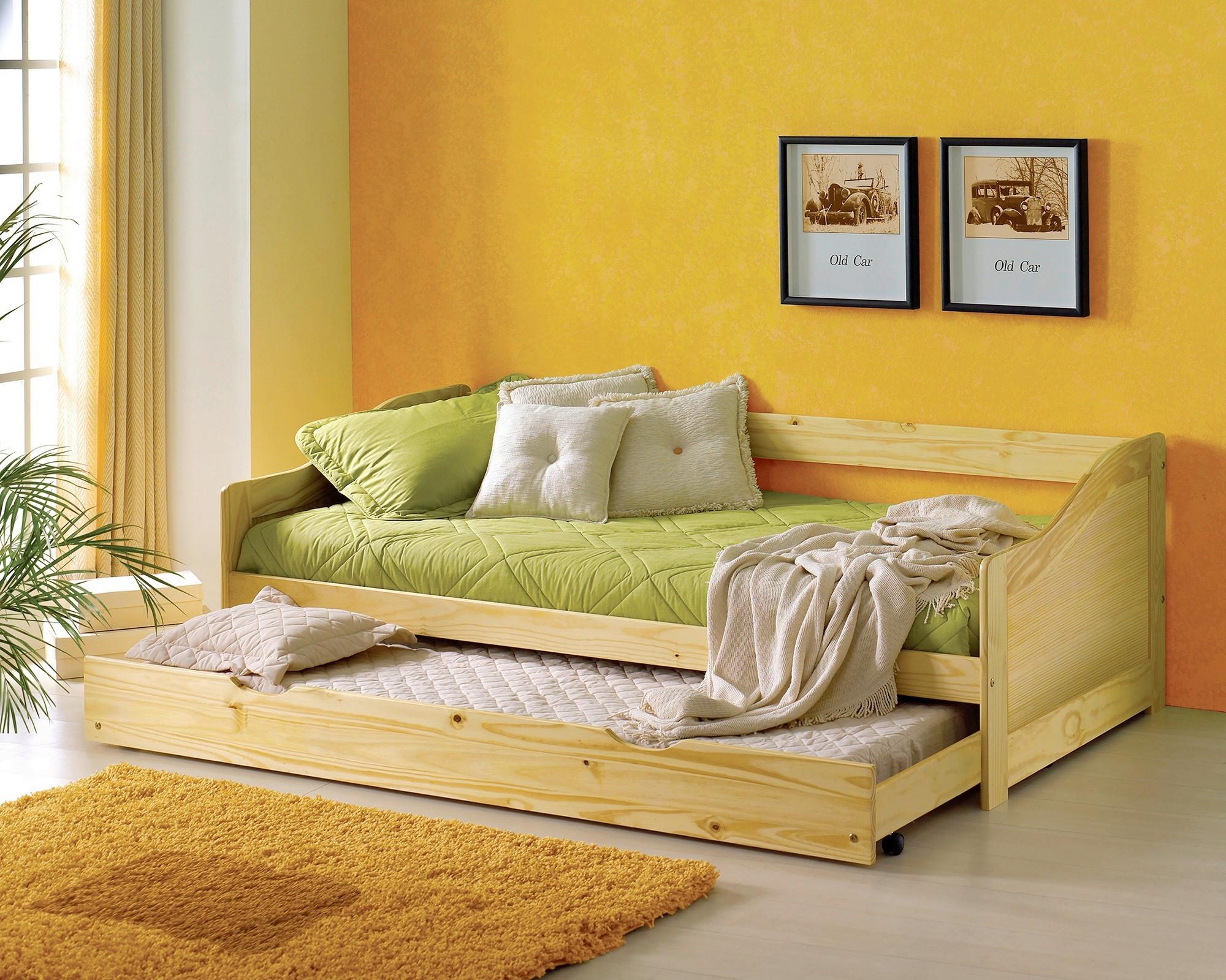 STAURAUMBETT Naturfarben 90x200 cm - Naturfarben, Natur, Holz (90/200cm) - Livetastic