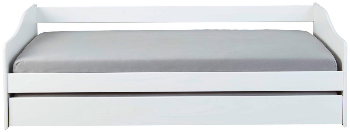 Ausziehbett Leonie Modell 23 - Weiß/Naturfarben, MODERN, Holz (90/190cm) - MID.YOU