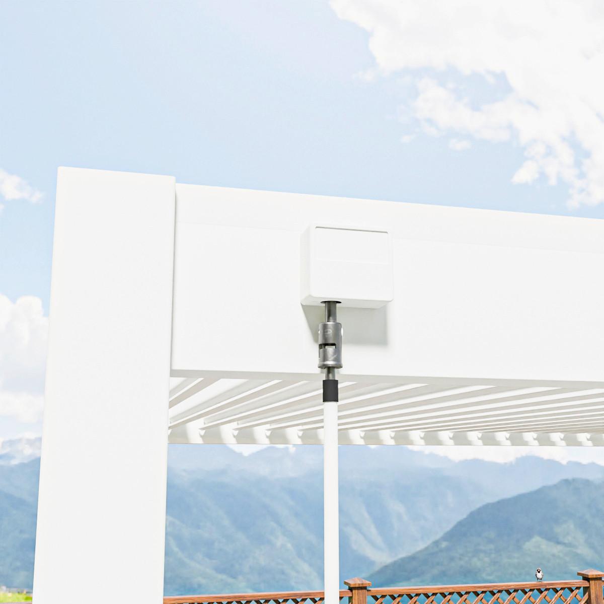 Pergola 360x530 Cm Wetterbeständig, Weiß - Weiß Hochglanz, Basics, Metall (360/255/530cm)