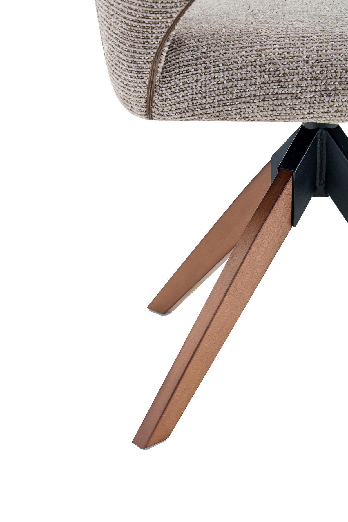 Armlehnstuhl Puro Walnussfarben/Taupe B: 60 cm - Taupe/Walnussfarben, MODERN, Holz/Textil (60/89/65,5cm) - Livetastic