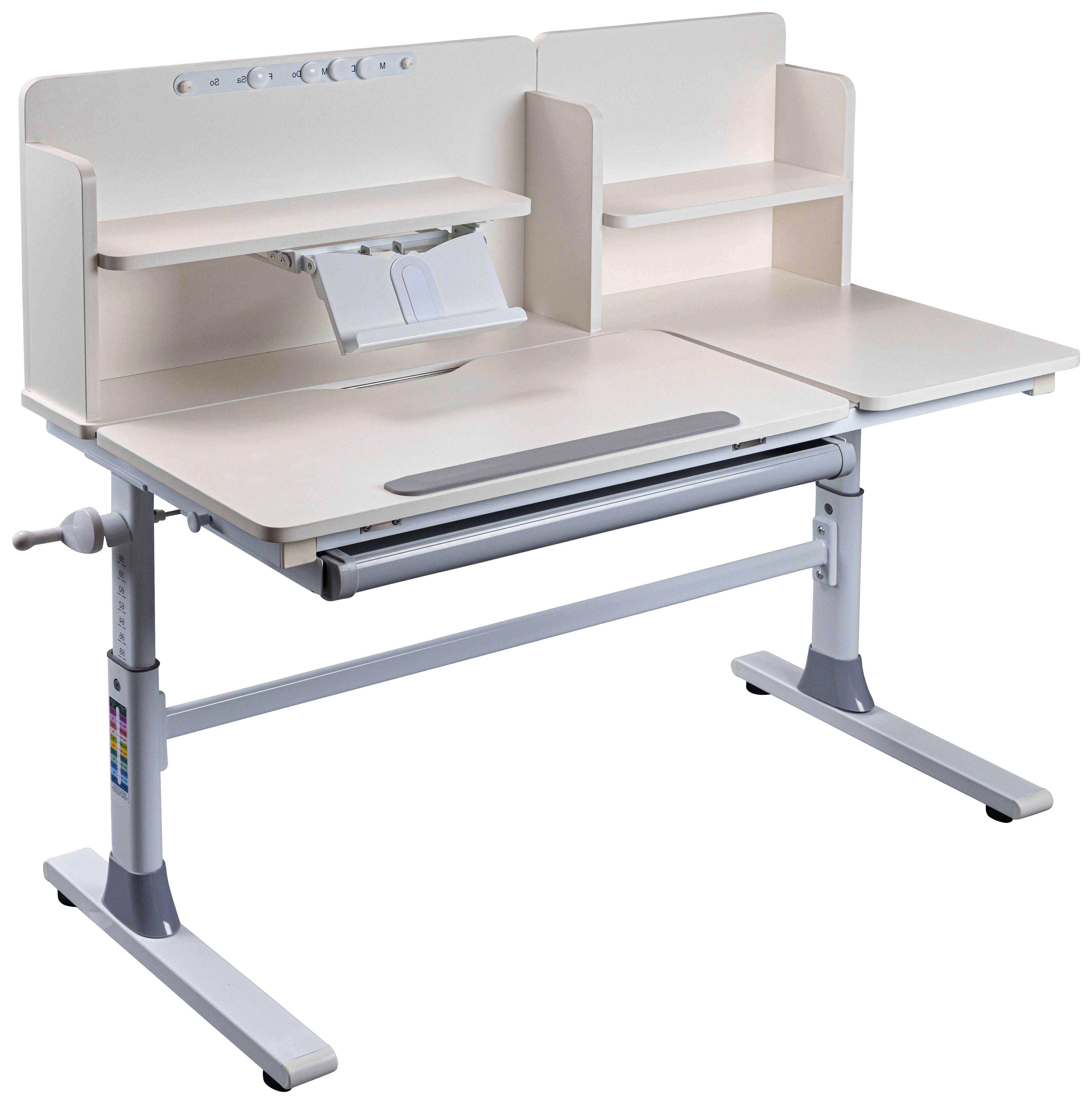 Jugendschreibtisch Sören Weiß/Grau, 120 cm - Weiß, MODERN, Holzwerkstoff/Metall (120/60/96-116cm) - MID.YOU