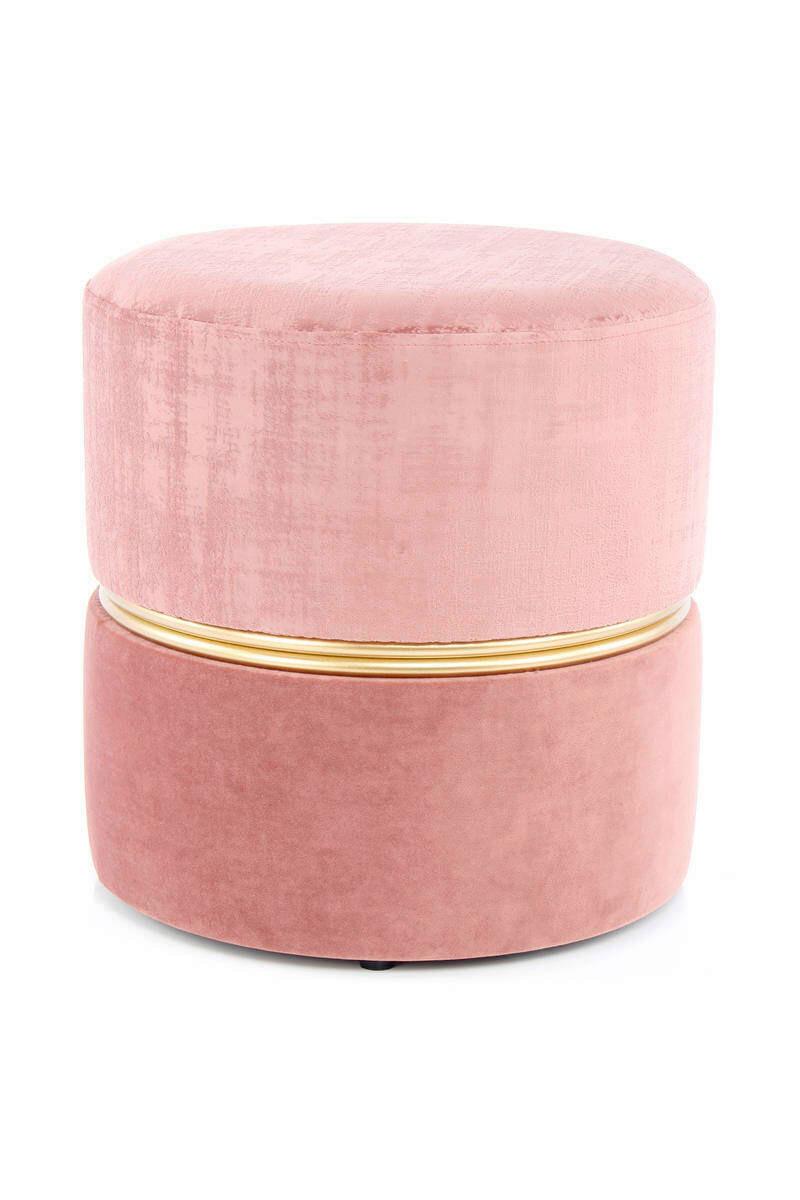 Hocker Pouf Samt/eisen Altrosa/goldfarben H: 40 Cm